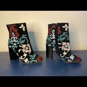 Rebecca Minkoff Suede Embroidered Booties!